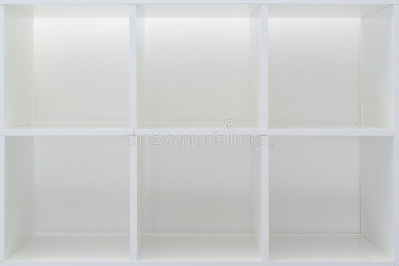 Empty office or bookcase library shelves stock photography