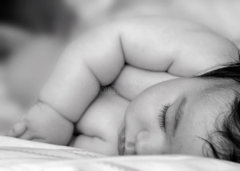 Portrait of sleeping baby royalty free stock images