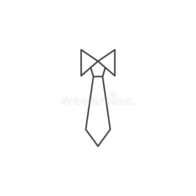Tie thin line icon, dress code outline vector logo illustration, linear pictogram isolated on white vector illustration
