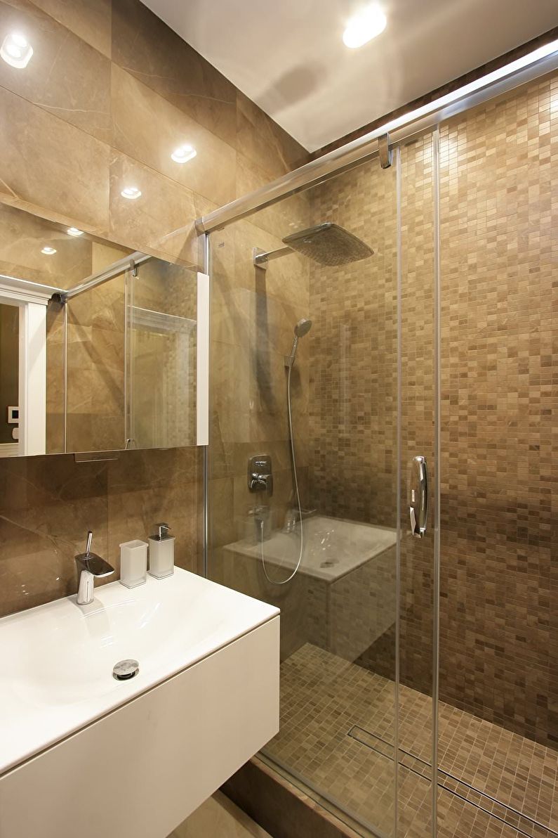 Дизайн ванной комнаты 3 кв.м. в стиле минимализм - фото