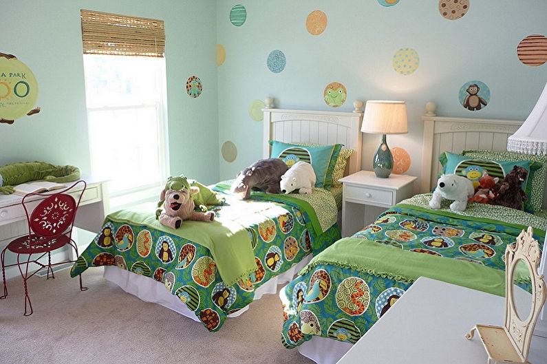 Дизайн интерьера детской комнаты для мальчика и девочки - фото