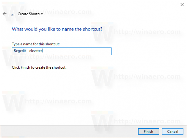 Windows 10 schtasks shortcut name