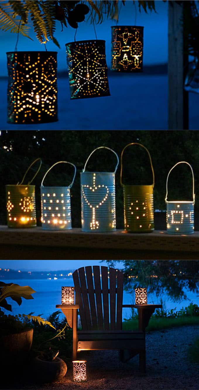 recycled cans outdoor lighting