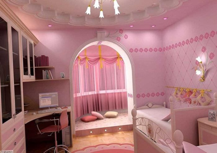 Интерьер детской комнаты для двоих девочек