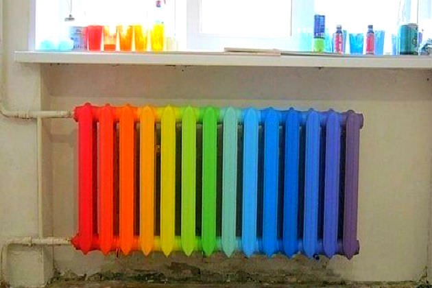 Окраска секций батареи в разные цвета