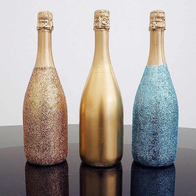 Фото: pinterest. Декорированные бутылки шампанского