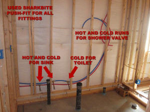 how to finish a basement bathroom with pex