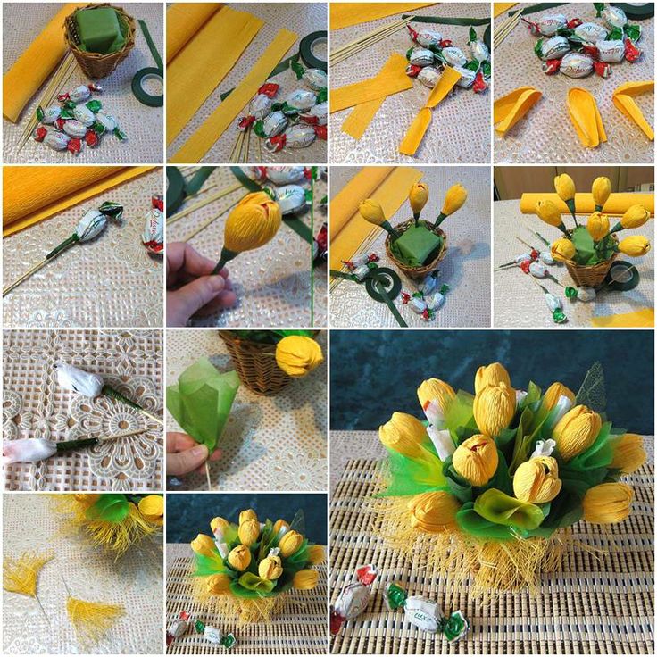 How to make crepe paper Flowers Bouquet How to make Flower Bouquet - Step by step Ideas
