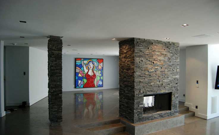Charcoal Stacked stone for Fireplace in New Jersey
