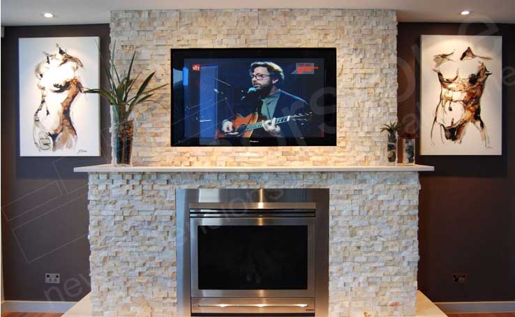 Norstone Natural Stone Veneer Fireplace TV Surround