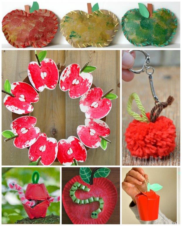 20 Apple Crafts for Fall - these apple DIY Ideas are just so cute. The kids will love having a go? Will it be apple print wreaths, yarn wrapped apple garlands or this adorable Paper Plate Apple and worm? Great Apple Crafts for Preschoolers to discover and have a go at! #apples #applecrafts #fall #autumn #backtoschool #teachers