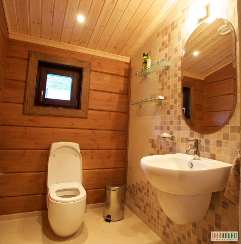 Отделка ванны и туалета в деревянном доме